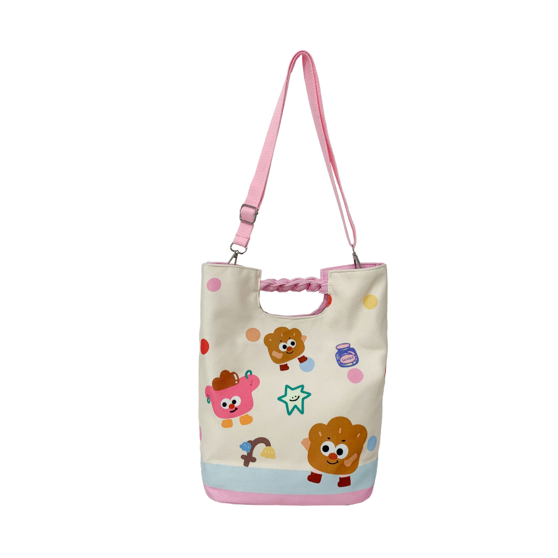 Bolsos de hombro de dibujos animados japoneses para niños y niñas, bolsos de impresión de cuadrillas lindos para bebés, bolsos de gran capacidad para niños