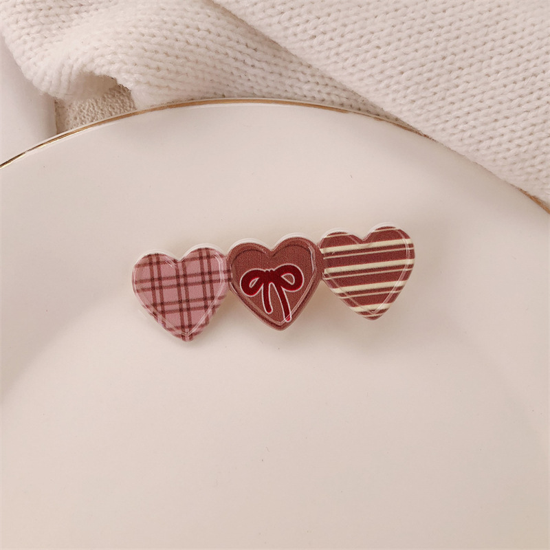 Nuevo amor arco pato boca clip de cabello dulce corazón de la niña libre frente frente frisa lateral clip de cabello roto tocado