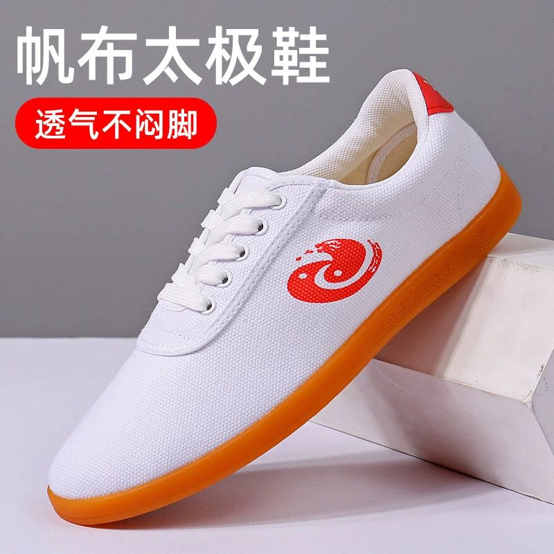 Оптовая продажа женской обуви для тай-чи, обуви для тай-чи на сухожильной подошве, тканевой обуви для мужчин и женщин, обуви для занятий тай-чи, белой парусиновой обуви для тай-чи для женщин.