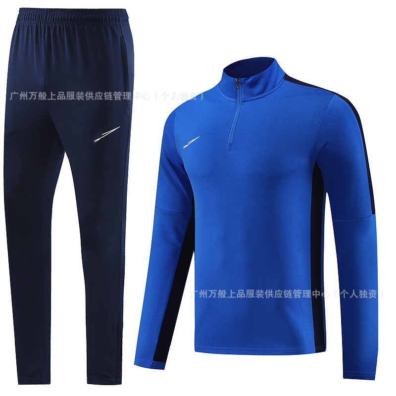 NB半拉链冬装长袖长裤套装训练俱乐部基础足球服球衣长拉logo外贸|undefined
