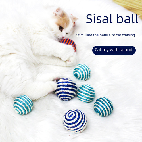 Hemp Rope Toy Pet Toy Sisal Ball Cat Toy Cat Scratching Toy Pet Toy Sisal Toy Funny Cat Toy