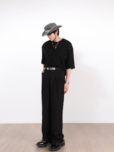 Relaxed Men's Pants with Drape, Trendy Brand, Cool and Suave Straight Leg Western Pants, Fashionable and Versatile, High-end Suit Pants, Easy-to-match Pants