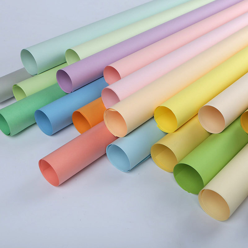 Papel de color Jizhou Papel de tarjeta de color Macaron completamente abierto Papel de creación de anillo de jardín de infantes Papel de fondo de hoja grande Papel de libro de color