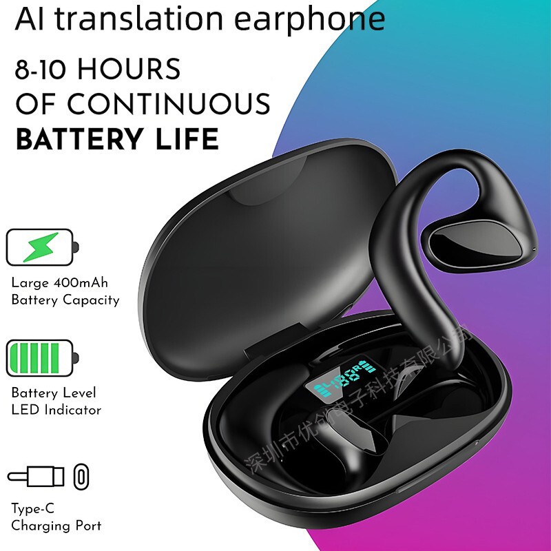 Cross-Border Ai Translation Wireless Bluetooth Earphones with High Battery Life, Active Noise Reduction, Ultra-Long Standby, and Permanent Free Translation Cross-Border Ai Translation Wireless Bluetooth Earphones with High Battery Life, Active Noise Reduction, Ultra-Long Standby, and Permanent Free Translation