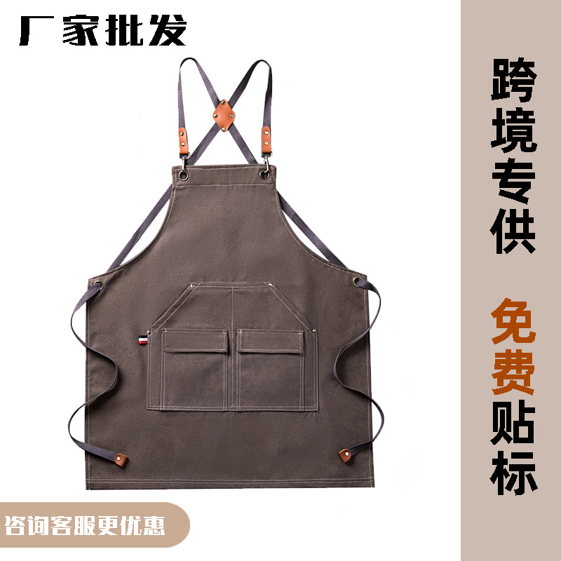 Comercio exterior transfronterizo cocina delantal doméstico pintura cafetería trabajo antisucio delantal de alto valor facial puede imprimir logotipo