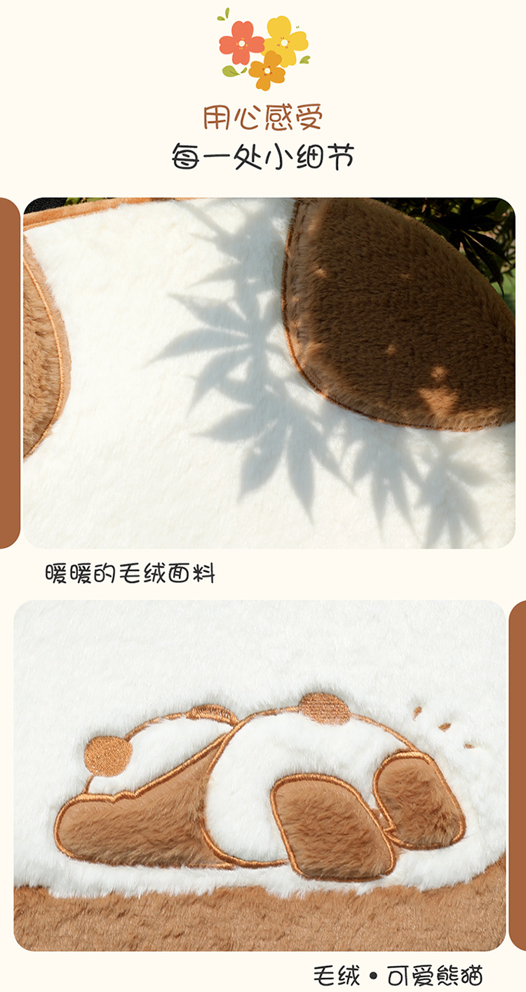 New Winter Car Seat Cushion Cartoon Panda Plush Warm Car Seat Cover Car Accessories Car Interior Decorations