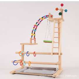 鸟站架实木训练花椒木架子游乐场平台手养鸟落地架鸟用品鹦鹉站架