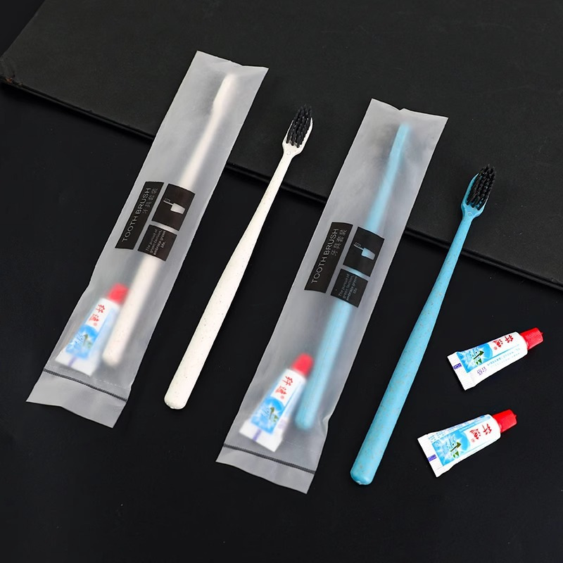 Hotel-exclusive disposable toothbrushes with toothpaste, toiletry sets, and essential supplies for guesthouse, hotel, and homestay room amenities