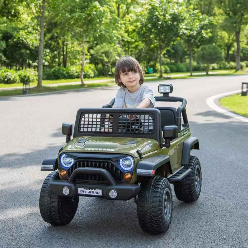Children's Electric Car Four-Wheel Car with Remote Control Off-Road Vehicle Baby Toy Car Can Seat Two People Wrangler Car