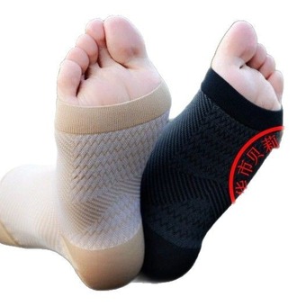 外贸亚马逊足底筋膜袜运动保健护脚踝护具 提花真跟减压力短袜