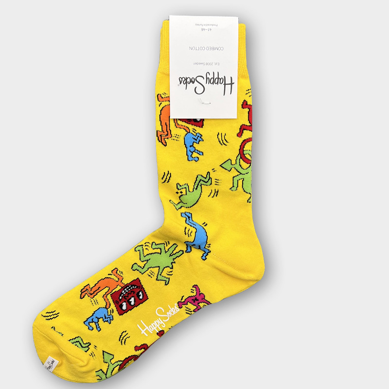 ハッピーソックス メンズソックス ミドル丈 コーマ綿 吸汗消臭 通気性 スウェーデン製 おしゃれ カラフル 薄手