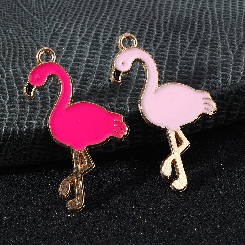 Korean Style Oil Dripping Large Flamingo Alloy Jewelry Accessories Bracelet Necklace DIY Hair Accessories Material Earrings DIY Pendant Korean Style Oil Dripping Large Flamingo Alloy Jewelry Accessories Bracelet Necklace DIY Hair Accessories Material Earrings DIY Pendant