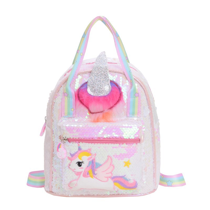 Mochila de niña con lentejuelas de moda Dibujos animados lindo pony jardín de infantes mochila para bebé nueva mochila para niños marea