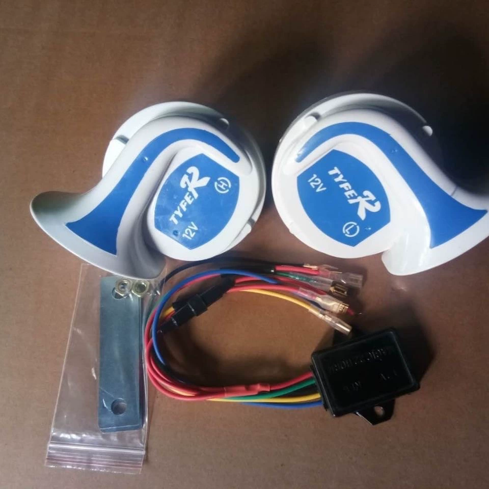 Мотоцикл, Электромобиль, модификация универсального автомобиля, 8-цветный эхо-рожок, миди-рожок, супер громкий водонепроницаемый рожок улитки, светодиодный