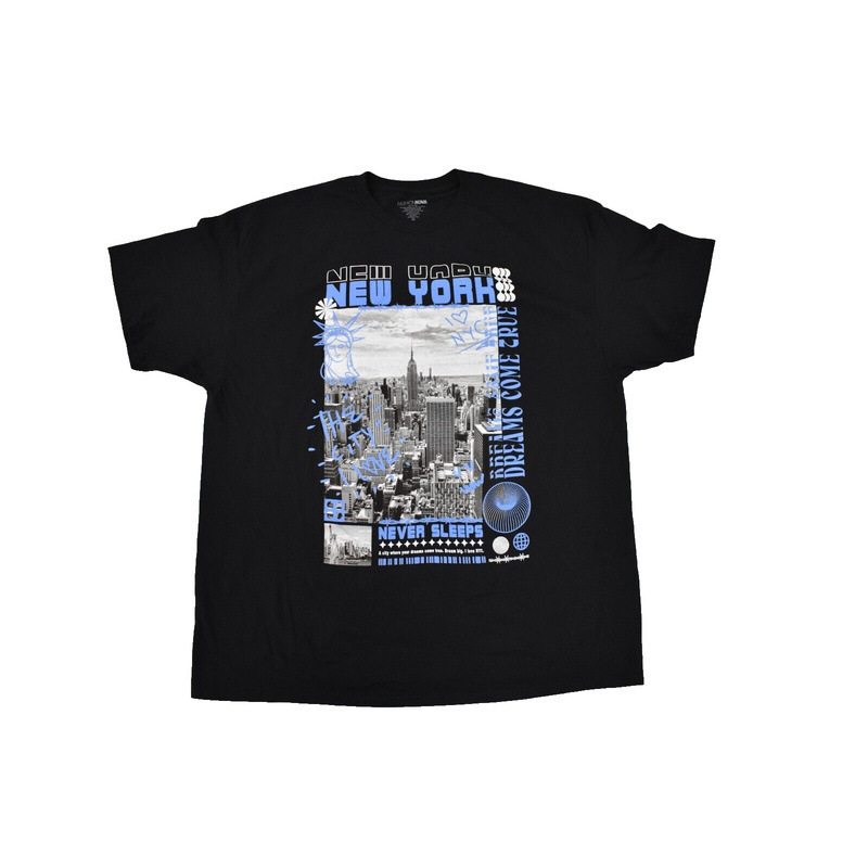 European Size Pure Cotton Fashion Nova Women's Plus Size New York City Never Sleeps Shirt Brand New