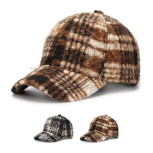 欧美风格新款格纹棒球帽男女士时尚格子街头英伦风遮阳鸭舌帽批发