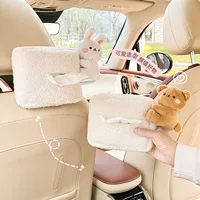 Креативная коробка для салфеток автомобиля, коробка для поручней, коробка для ручки, внутренняя декоративная подвеска, милый мультфильм плюшевые бумажные сумки