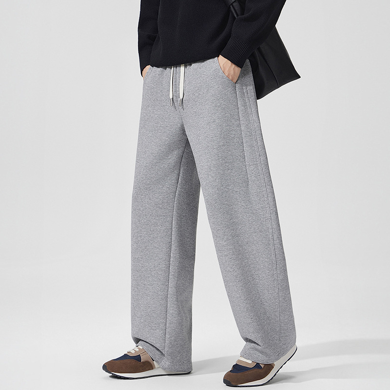 Men's pants 2026 autumn and winter new casual pants with drawstring elastic waist, loose-fit sports pants for men, curved cut Men's pants 2026 autumn and winter new casual pants with drawstring elastic waist, loose-fit sports pants for men, curved cut