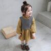 Children's dress with sleeves girl's, vest, Korean style, autumn, long sleeve