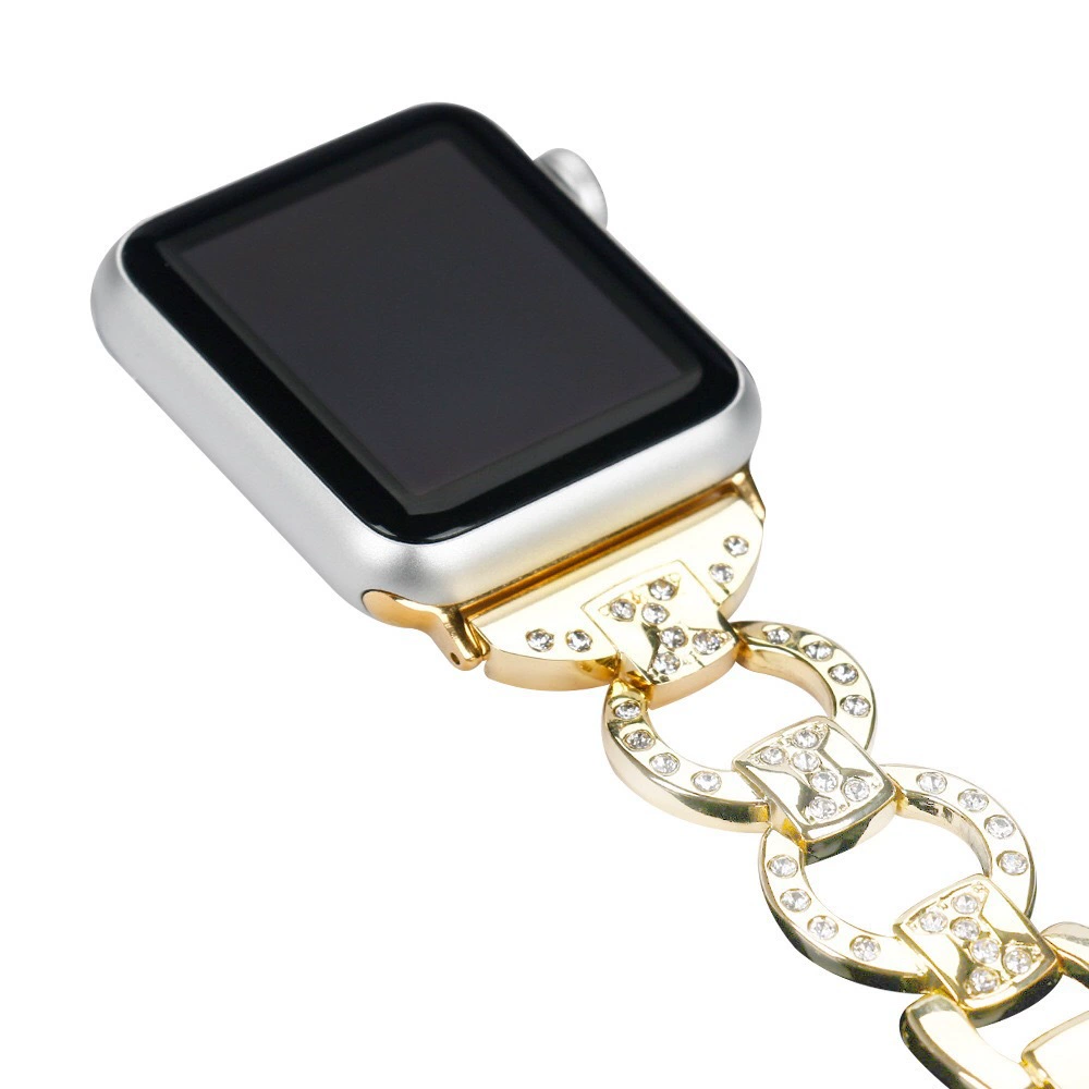 Совместимый ремешок для Apple IWATCH7SE6543, стальная лента, бриллиантов соединение цепь, женский