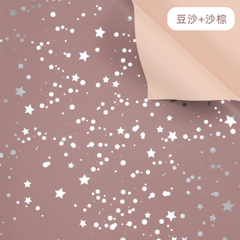 Papel de embalaje ins estilo brillante cielo estrellado papel de embalaje simple material de embalaje de regalo avanzado papel impermeable grueso de dos colores
