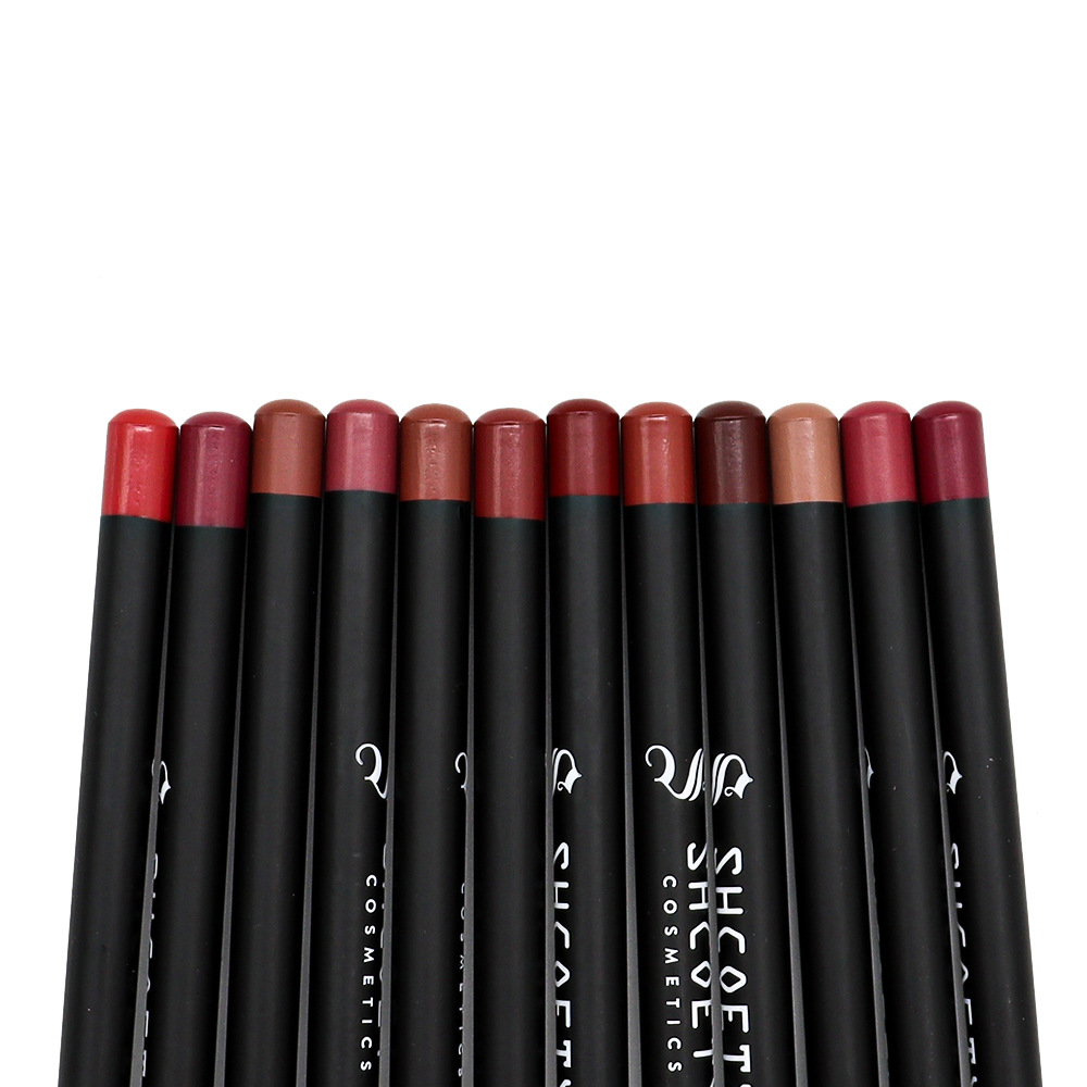 European and American cross-border beauty multi-color lipstick lip pens that do not fade, double-headed pink lip liner pens, wholesale of foreign trade cosmetics undefined