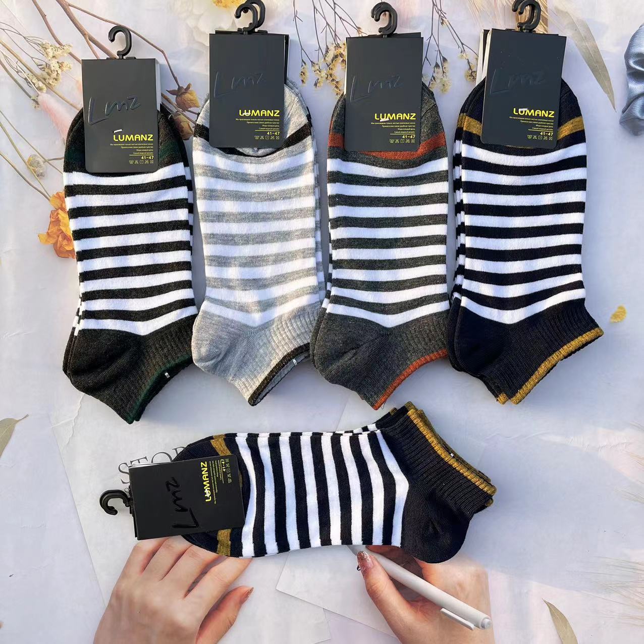 2023新潮款精梳棉短袜春夏季男女运动学院风吸汗船袜详情4