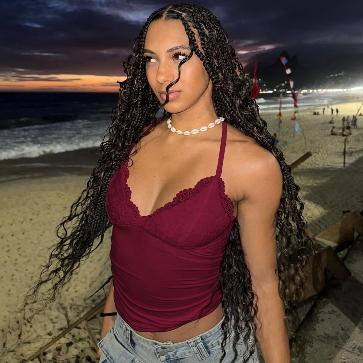 Women's Clothing Women's Lace Trim Backless Strapless Bralette Vest Fashionable Sexy Style Autumn For Formal & Casual For Women_ecoleips.com