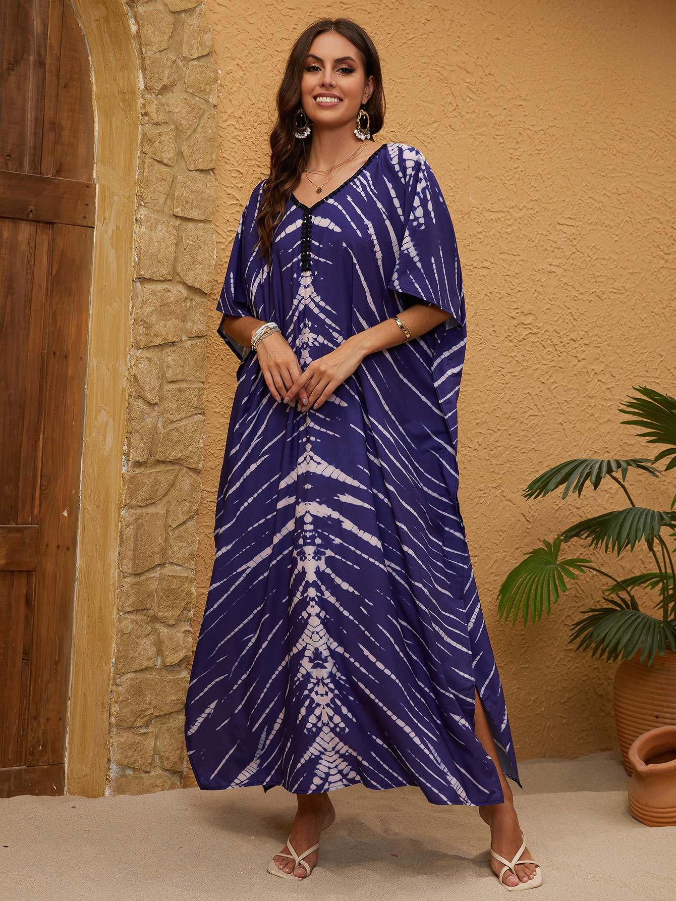 5D116 camisa de playa vestido de vacaciones bikini vestido suelto camisa protector solar transfronterizo amazonas