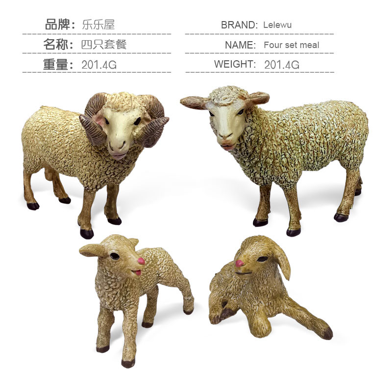 Simulación granja Rancho paisaje en miniatura animal ovejas modelo traje sólido estático bebé madre ovejas