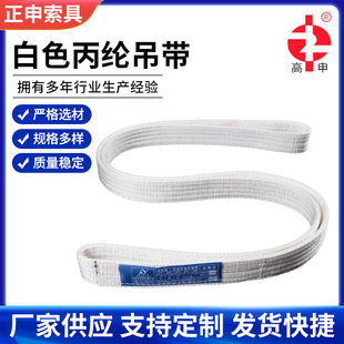 Polypropylene Lifting Belt Double Buckle White Lifting Lifting Belt 1T10T Ring Double Buckle Industrial Crane Flat Lifting Belt