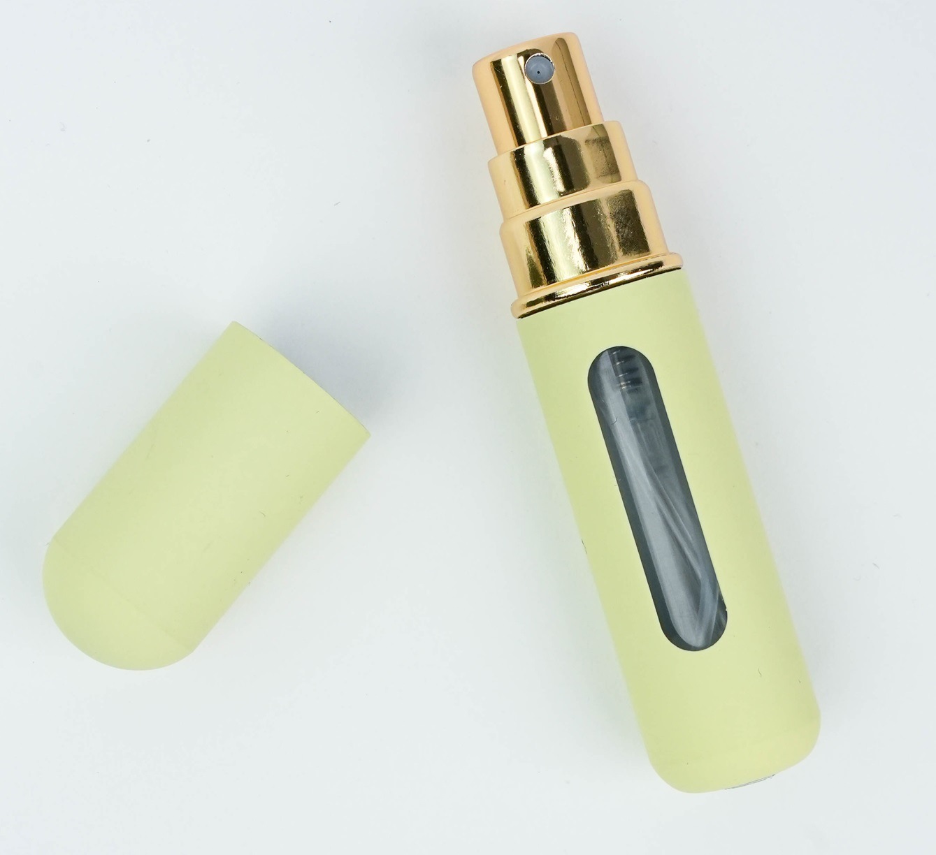 Botella de subenvasada con perfume en la parte inferior de 5ml, botella cosmética en aerosol reciclable, botella de pintura elástica de perfume de muestra portátil