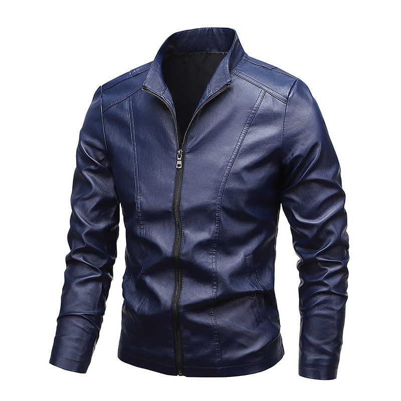 Cross-border nueva chaqueta de cuero casual de hombre chaqueta de cuero suelta chaqueta de cuero chaqueta chaqueta de cuero chaqueta de locomotora de comercio exterior de hombre chaqueta de cuero