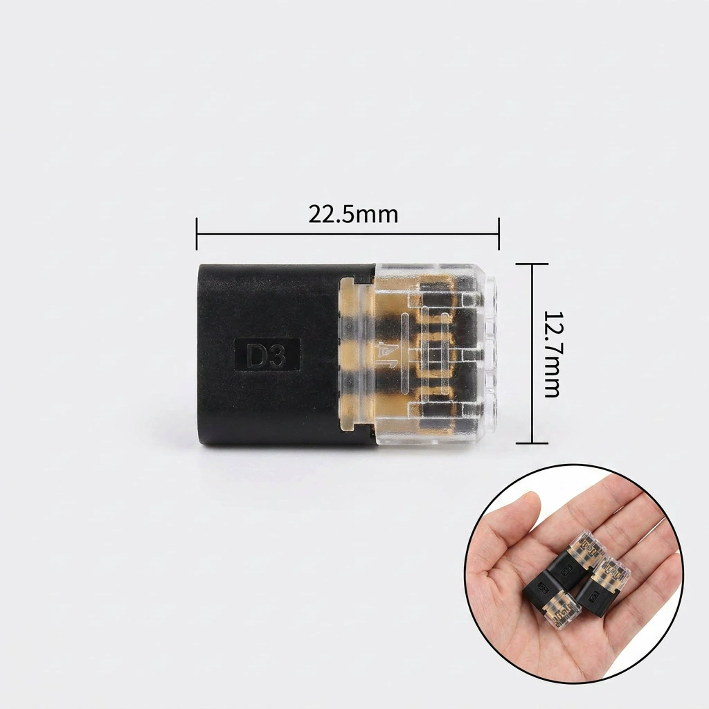 D2T2 quick terminal block inter-pluggable no welding no stripping pull-out LED lamp wire connector boxed