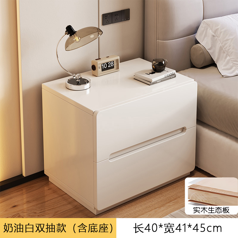 [원목 생태보드] 더블드로우 크림화이트 + 베이스 40*41*45cm