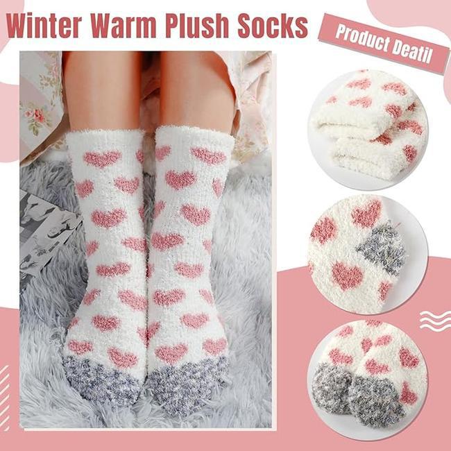 Fluffy Socks for Women, Plaid Fluffy Socks for Women, Winter Soft Socks for Home, Christmas Gift