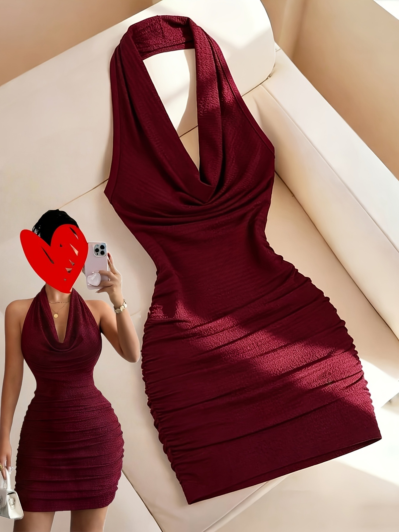 Fashionable solid color summer elegant fitted dress