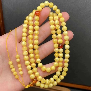 Factory wholesale natural beeswax milk white wax beads multi-circle bracelet DIY Joker accessories loose beads live supply