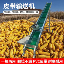 玉米装笼输送机皮带式输送机上大块物料爬坡输送机玉米棒子皮带机