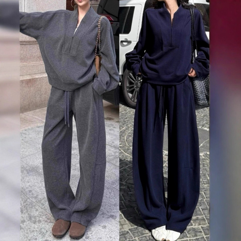 2025 New Autumn and Winter Clothing, a Complete Set of Fashionable and High-End Old Money Style Casual Sports Sweatshirt Suits for Women