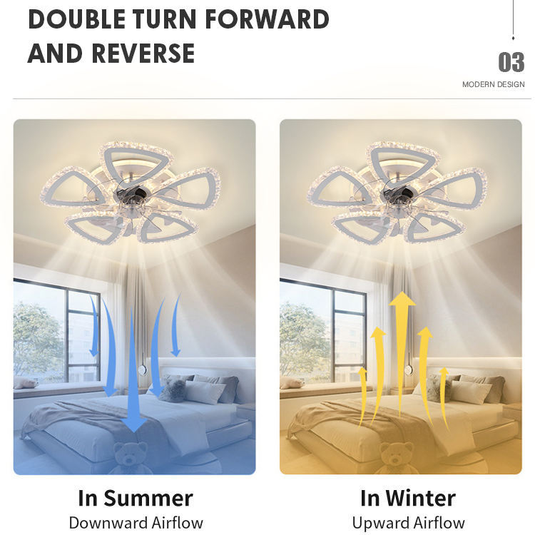 Luz de techo de control remoto de estilo moderno de lujo ultra brillante transfronterizo sala de estar comedor de lujo inteligente LED ventilador de techo