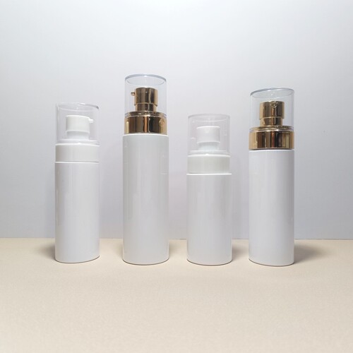 Electroplated double-step spray bottle push-type 50ml500ml PET white plastic lotion filling bottle