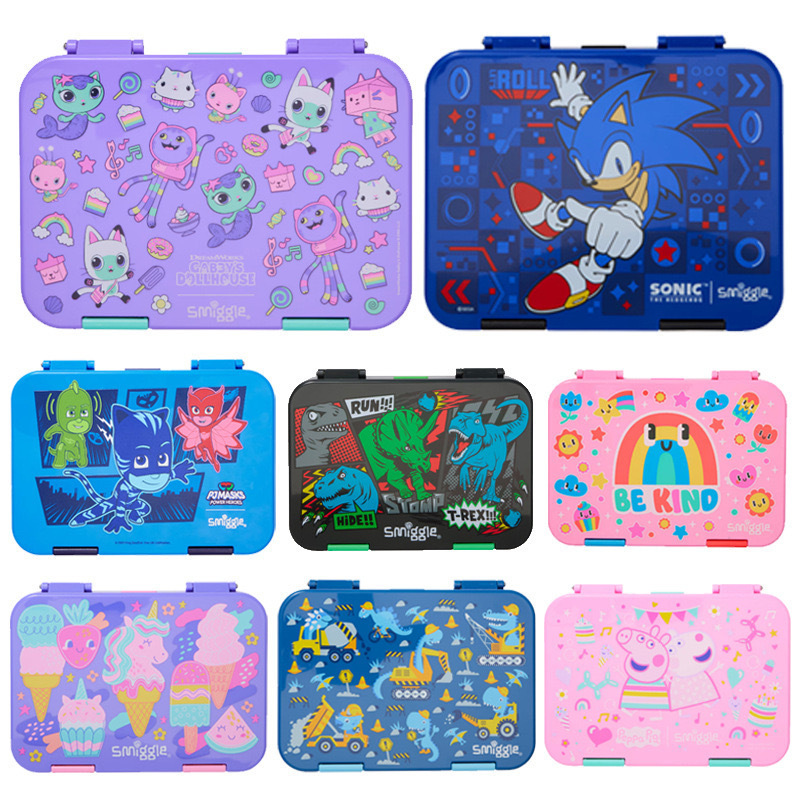 Australian Smiggle Lunch Box Large Capacity Lunch Box Student Fruit Box Kidsren's Large Capacity Cartoon Casual Lunch Box