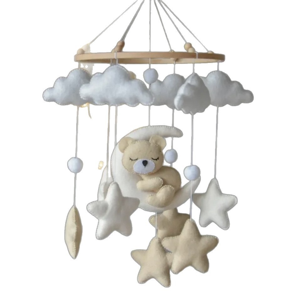 Transfronterizo amazónica nórdica felt animal cama campana colgar decoración cama bebé bebé conductor ojos campana cama