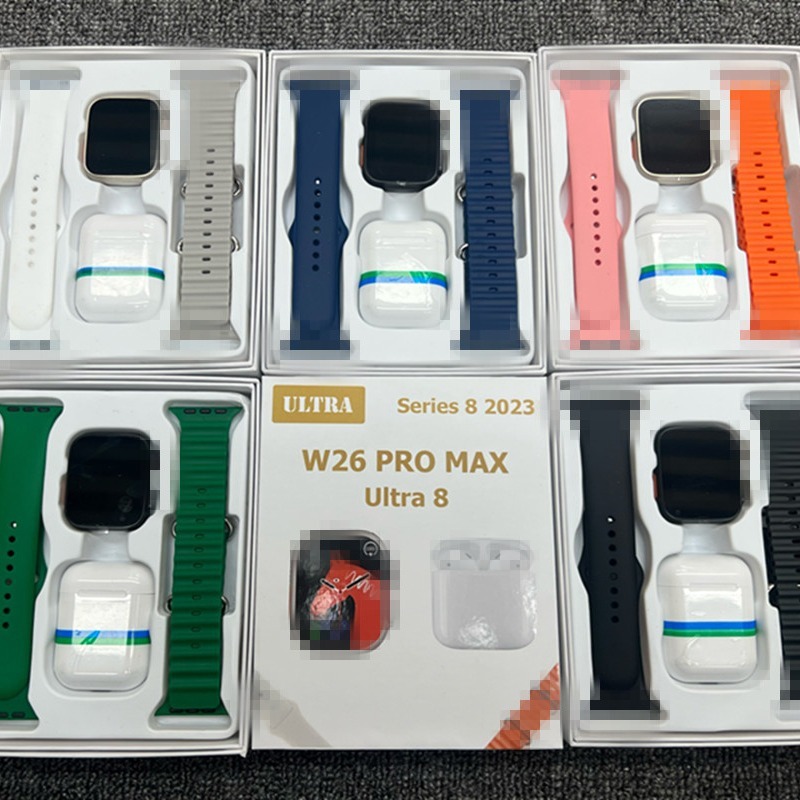 Cross-border W26promax ultra8 Smart Watch TWS Bluetooth Headset W26PROMAX9 2-in -1 Watch 2