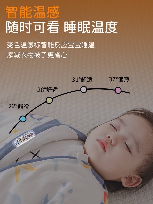 婧麒婴儿睡袋春秋冬款宝宝纯棉恒温分腿睡袋新生儿童衣服四季通用|undefined