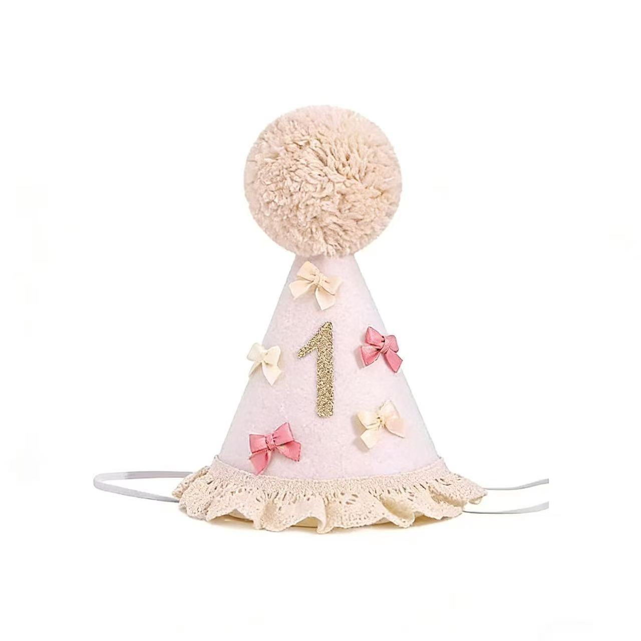 Bowknot TikTok digital one-year-old bear birthday hat children's birthday party costume headwear for photo shoots