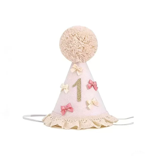 Bowknot TikTok digital one-year-old bear birthday hat children's birthday party costume headwear for photo shoots