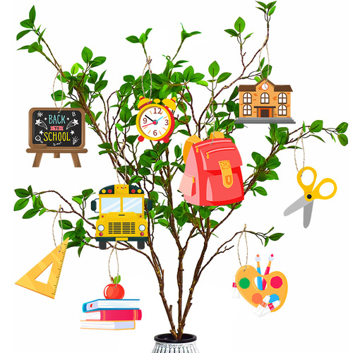 School Kindergarten Party Decoration Hemp Rope Tag Back to School Latte Garden Branch Decoration Hanging Decoration Wholesale for the Back to School Season