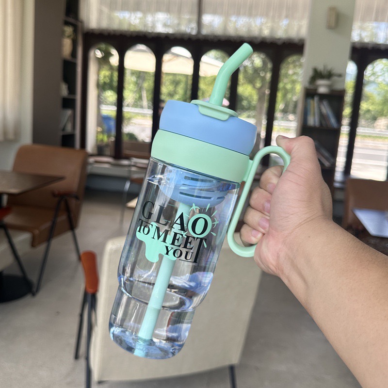 Himbedi Big Mac taza de agua de gran capacidad taza de paja de aluminio nueva taza de plástico de alta calidad de la oficina de chicas